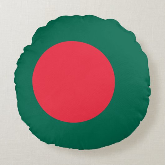 愛国的なバングラデシュ国旗の丸い枕 ラウンドクッション (正面)