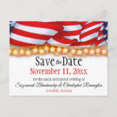 愛国的なバントとスターカスタムズの日付を保存 案内ポストカード (正面)