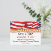 愛国的なバントとスターカスタムズの日付を保存 案内ポストカード (スタンド正面)