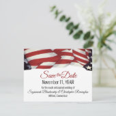 愛国的なバントカスタムリングの写真バック日付を保存 案内状 (スタンド正面)