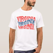 愛国的なバージニア赤とブルーボホTシャツ Tシャツ (正面)