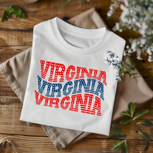 愛国的なバージニア赤とブルーボホTシャツ Tシャツ