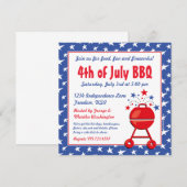 愛国的なバーベキューカスタム 招待状 (正面/裏面)