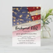 愛国的なバーベキュー | アメリカ国旗の庭でのパーティー 招待状 (スタンド正面)