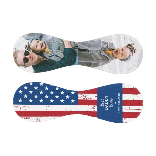 愛国的なパパ父の日アメリカ国旗2の写真 野球ボール (パネル)