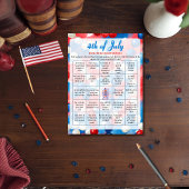 愛国的なパレード 赤 青 4th of July ビンゴゲーム シーズンカード