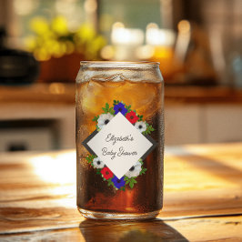 愛国的なパンダアネモネベビーシャワー ガラス缶