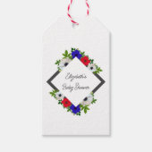 愛国的なパンダアネモネベビーシャワー ギフトタグ (正面)