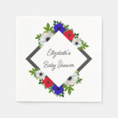 愛国的なパンダアネモネベビーシャワー スタンダードカクテルナプキン (正面)