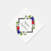 愛国的なパンダアネモネベビーシャワー スタンダードカクテルナプキン (角)