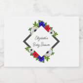 愛国的なパンダアネモネベビーシャワー スパークリングワインラベル (シングルラベル)