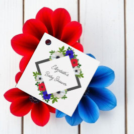 愛国的なパンダアネモネベビーシャワー フェイバータグ