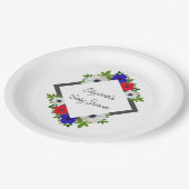 愛国的なパンダアネモネベビーシャワー ペーパープレート (アングル)