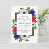 愛国的なパンダアネモン誕生日パーティー 招待状 (スタンド正面)