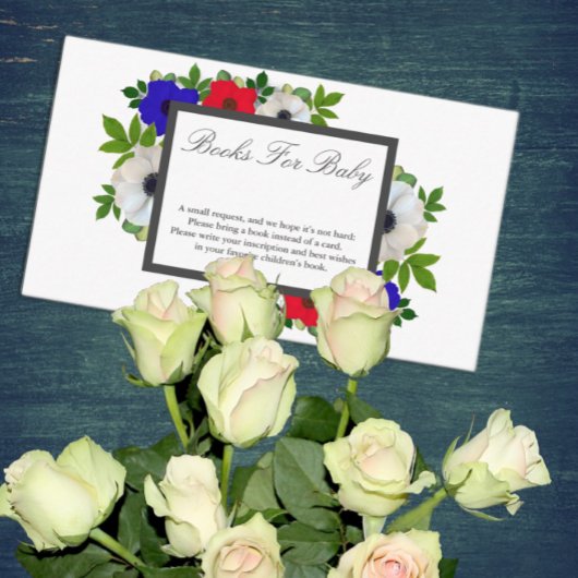 愛国的なパンダアネモーネ赤ちゃんシャワー本ベビー エンクロージャーカード