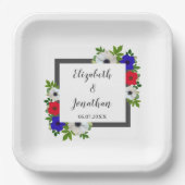 愛国的なパンダ結婚アネモン ペーパープレート (正面)