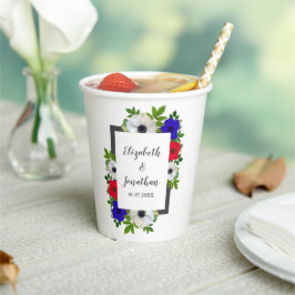 愛国的なパンダ結婚アネモン 紙コップ