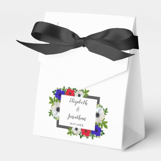 愛国的なパンダ・アネモネのウェディング フェイバーボックス (正面サイド)