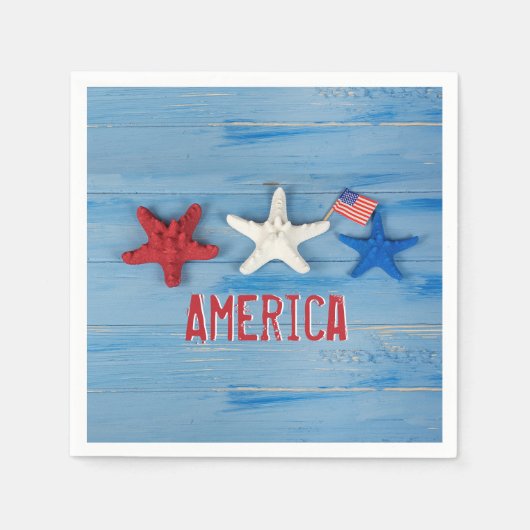 愛国的なヒトデ スタンダードカクテルナプキン (正面)