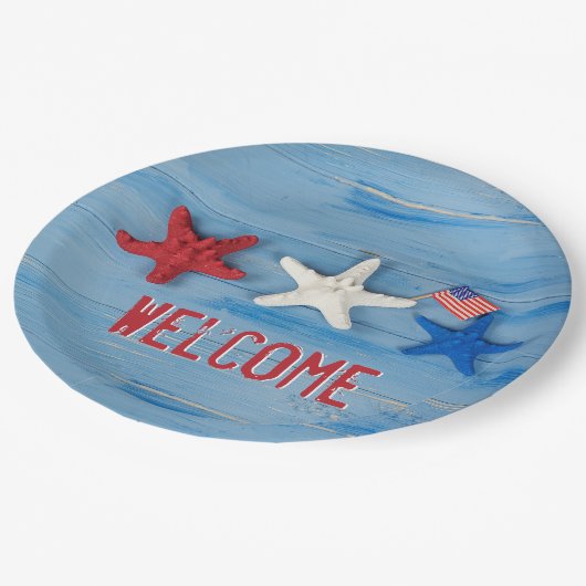 愛国的なヒトナプキン ペーパープレート (アングル)