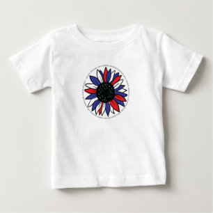 愛国的なヒマワリ自由の公正 ベビーTシャツ