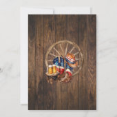 愛国的なビアーズブーツ&応援カントリー誕生日 招待状 (裏面)