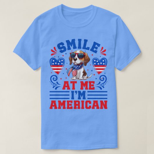 愛国的なビーグルドッグ1 Tシャツ (デザイン正面)