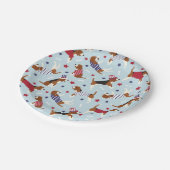 愛国的なビーグル犬のパターン ペーパープレート (アングル)