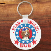 愛国的なビーグル キーホルダー (正面)