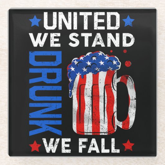 愛国的なビールのユーモア ガラスコースター (正面)