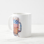 愛国的なビールマグ コーヒーマグカップ (正面左)