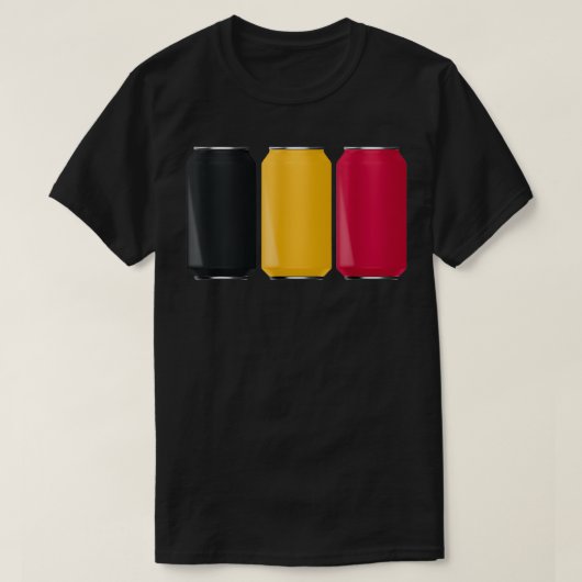 愛国的なビール缶ベルギー国旗 Tシャツ (デザイン正面)