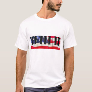 愛国的なピアノ鍵 Tシャツ