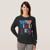 愛国的なピクナース7月の第4日アメリカのサングラス Tシャツ (正面フル)