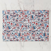愛国的なピクニックパターン紙ランチョンマット ペーパーパッド (正面)