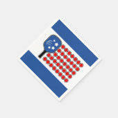 愛国的なピックボール赤白青アメリカ国旗 スタンダードカクテルナプキン (角)