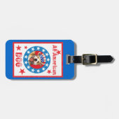 愛国的なピットブルテリア ラゲッジタグ (正面横)