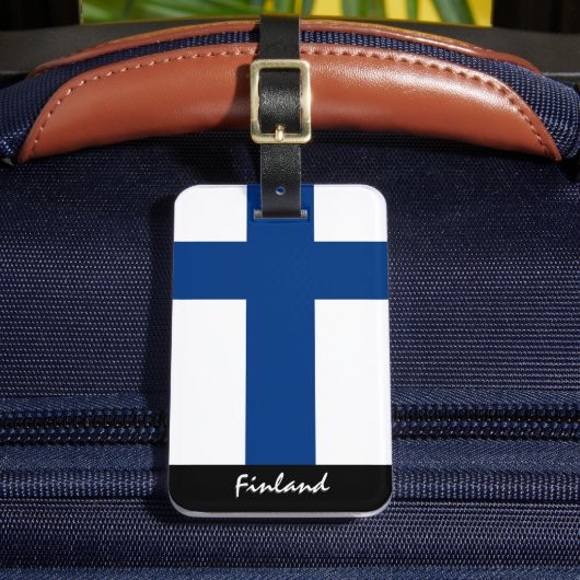 愛国的なフィンランド手荷物タグ，フィンランド国旗 ラゲッジタグ (正面インサイチュ2)