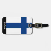 愛国的なフィンランド手荷物タグ，フィンランド国旗 ラゲッジタグ (正面横)