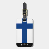 愛国的なフィンランド手荷物タグ，フィンランド国旗 ラゲッジタグ (正面縦)