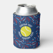 愛国的なフェスティバル花火テニスプレーチーム 缶クーラー (缶正面)