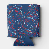 愛国的なフェスティバル花火テニスプレーチーム 缶クーラー (裏面)