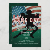 愛国的なフットボール観戦パーティー 招待状 (正面/裏面)