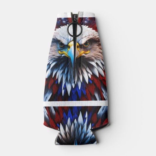 愛国的なフラクタルイーグルズティー ボトルクーラー (裏面)