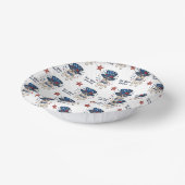 愛国的なブお洒落ルフランスのドッグ赤白青 ペーパーボウル (傾斜あり)