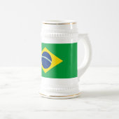 愛国的なブラジル国旗 ビールジョッキ (正面右)