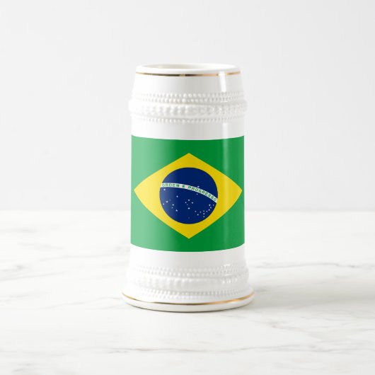 愛国的なブラジル国旗 ビールジョッキ (中央)