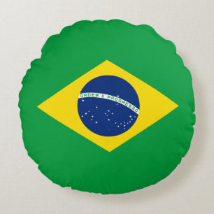 愛国的なブラジル国旗 ラウンドクッション