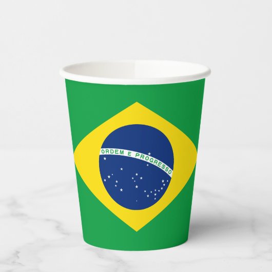 愛国的なブラジル国旗 紙コップ (左)