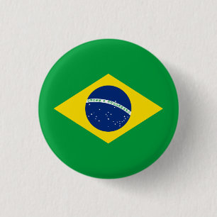愛国的なブラジル国旗 缶バッジ